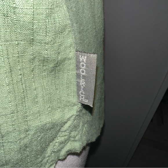 WOOLRICH Button Down Tunic Olive Green 100% Cotton shirt Medium - Picture 7 of 11